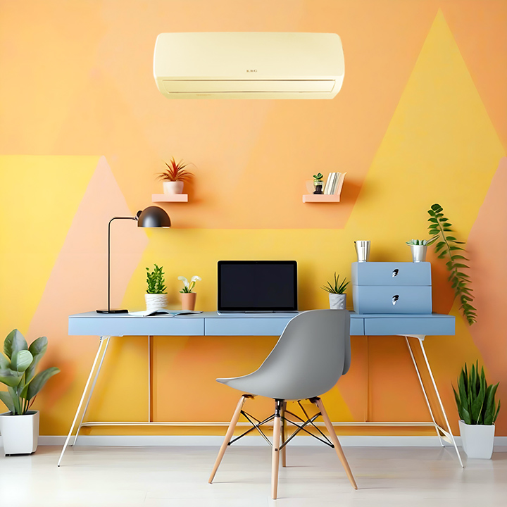 beige color split air conditioner