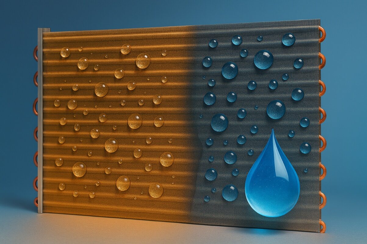 Improvement of Condensation Characteristics on Heat Exchanger Surfaces by Nano-Coatings
