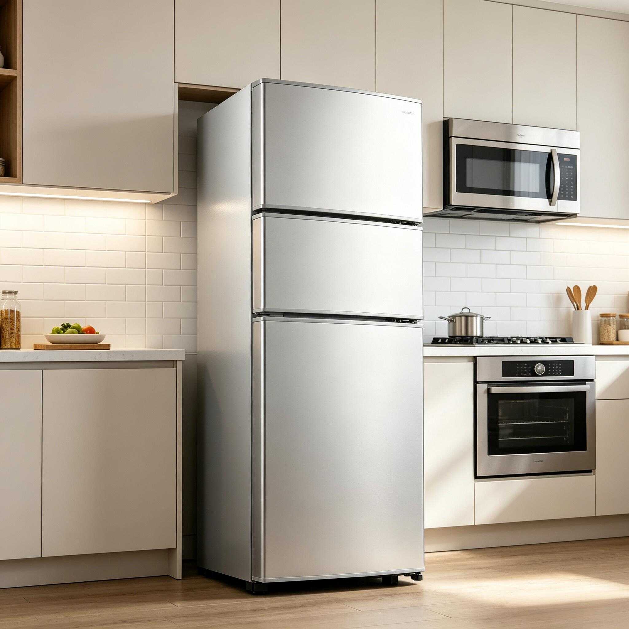 Compact Triple‑Door Refrigerator